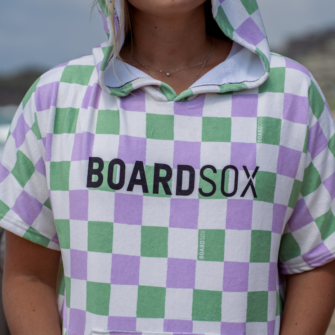 The Alana Check- Boardsox Hooded Towel + Surf Poncho