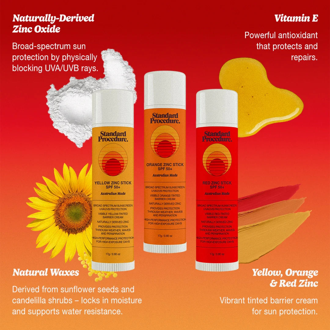 Standard Procedure Zinc Sticks - 3 Pack. Yellow, Orange, Red